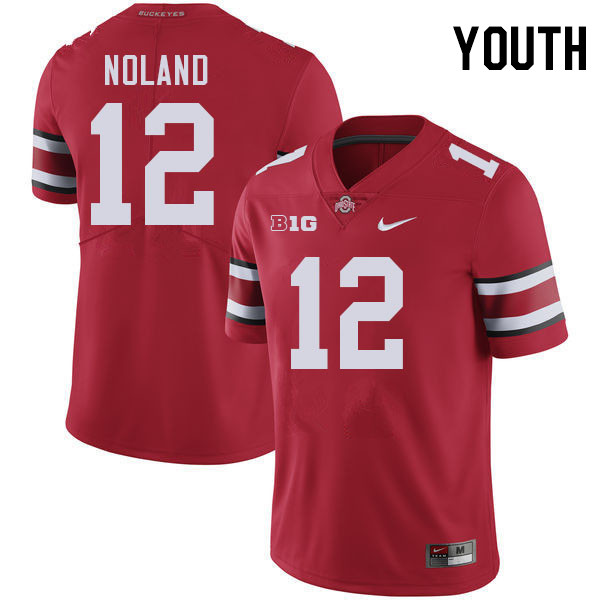 Ohio State Buckeyes Air Noland Youth #12 Authentic Red College Football Jersey 2404NNXY6